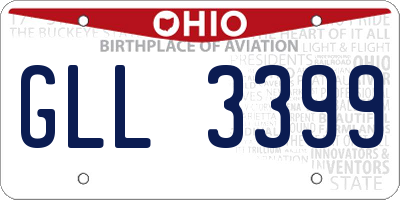 OH license plate GLL3399