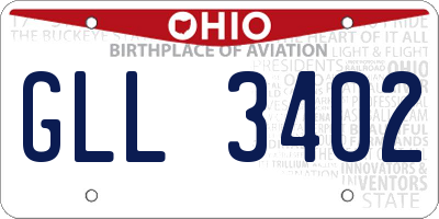 OH license plate GLL3402