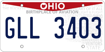 OH license plate GLL3403