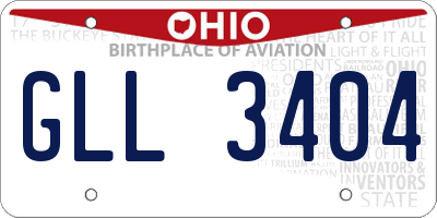 OH license plate GLL3404
