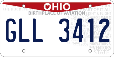 OH license plate GLL3412