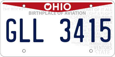 OH license plate GLL3415