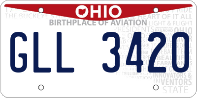 OH license plate GLL3420