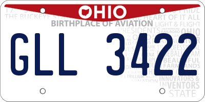 OH license plate GLL3422