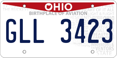 OH license plate GLL3423