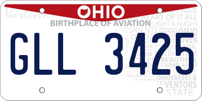 OH license plate GLL3425