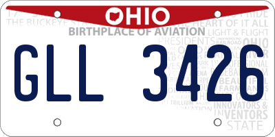 OH license plate GLL3426