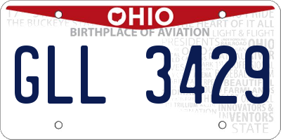 OH license plate GLL3429