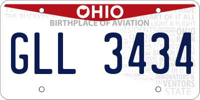 OH license plate GLL3434