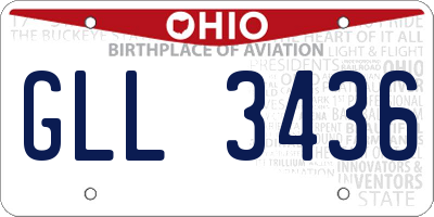 OH license plate GLL3436