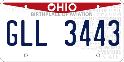 OH license plate GLL3443