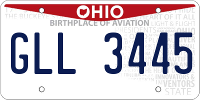 OH license plate GLL3445
