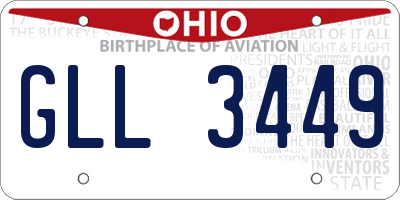OH license plate GLL3449