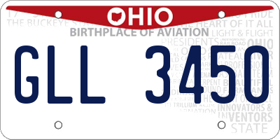OH license plate GLL3450
