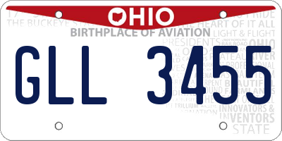 OH license plate GLL3455