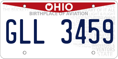 OH license plate GLL3459