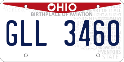 OH license plate GLL3460