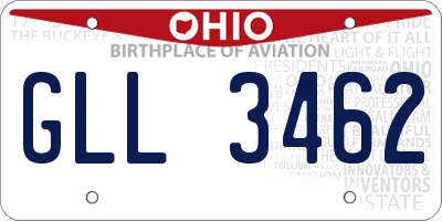 OH license plate GLL3462