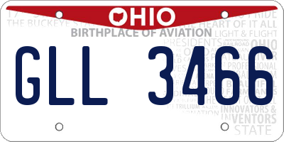 OH license plate GLL3466