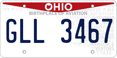 OH license plate GLL3467