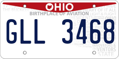 OH license plate GLL3468