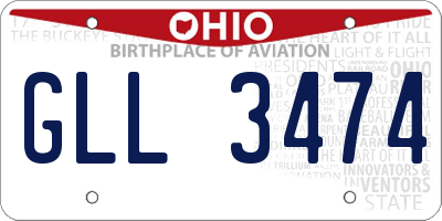 OH license plate GLL3474