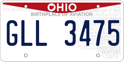 OH license plate GLL3475