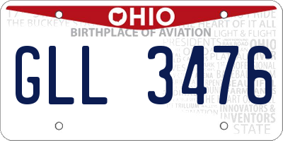 OH license plate GLL3476