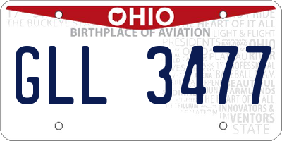 OH license plate GLL3477