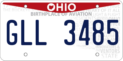 OH license plate GLL3485