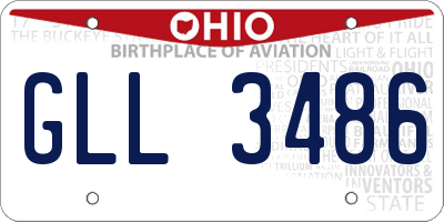 OH license plate GLL3486