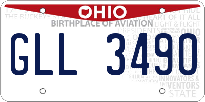 OH license plate GLL3490