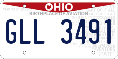 OH license plate GLL3491