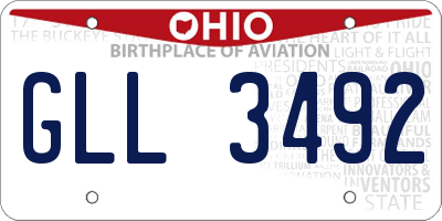 OH license plate GLL3492
