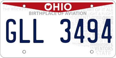 OH license plate GLL3494