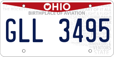 OH license plate GLL3495