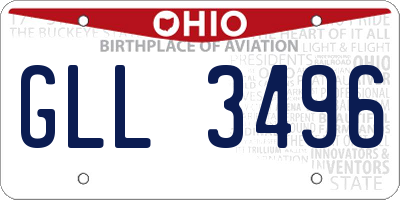 OH license plate GLL3496
