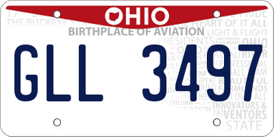 OH license plate GLL3497