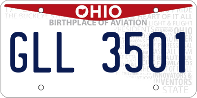 OH license plate GLL3501