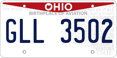OH license plate GLL3502