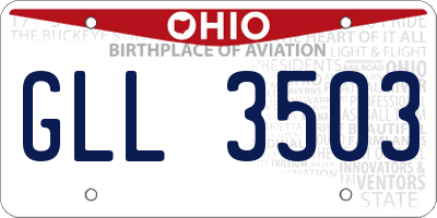 OH license plate GLL3503
