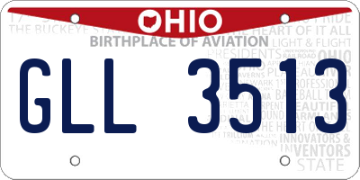 OH license plate GLL3513