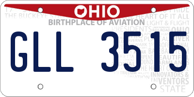 OH license plate GLL3515