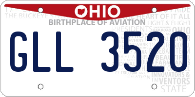 OH license plate GLL3520