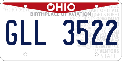 OH license plate GLL3522