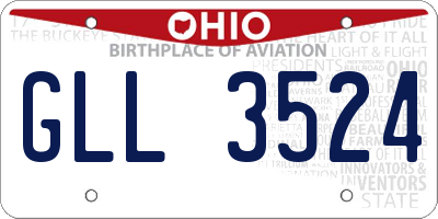 OH license plate GLL3524