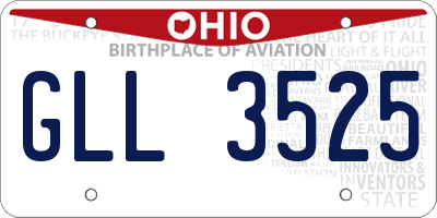 OH license plate GLL3525