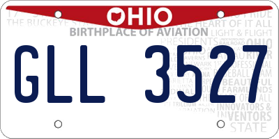 OH license plate GLL3527