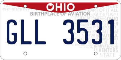OH license plate GLL3531