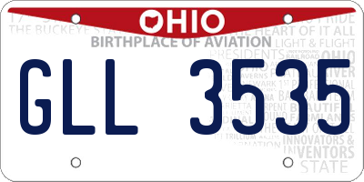 OH license plate GLL3535